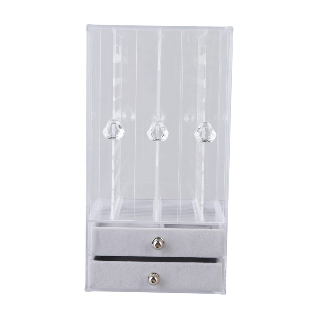 COLLBATH Estante De Exhibición De Joyas Para Aretes Caja De Almacenamiento De Acrílico Con 2 Cajones Para Uso En Tiendas De Collares Pulseras Y Joyas