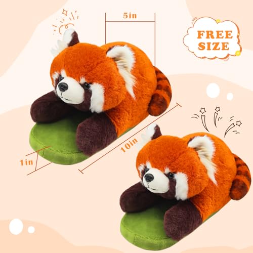 Openhaha Animal Slippers - Cute Fluffy Non-slip Raccoon Gifts for Women, Men3
