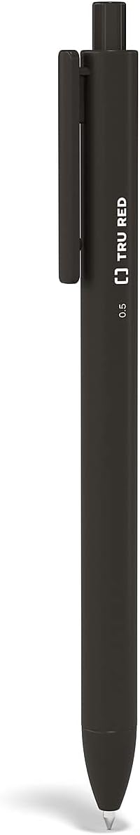 TRU RED Retractable Gel Pens, Fine Point 0.5mm, Black Ink, 24 Pack – Quick‑Dry Pens for Precise Office Writing
