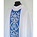 Vestment Marian - Gothic style Chasuble with a matching stole, two colors. White/Blue and Blue/Blue
