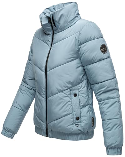 MARIKOO Damen Winterjacke warme Steppjacke mit Kapuze Nayanaa XVI Powder Blue Gr. M