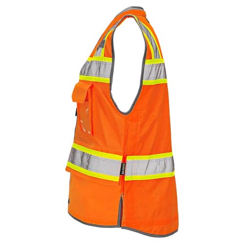 Image of DOME75 OMNI Series OV6123 Class 2 HiVis Contrast Heavy Duty Surveyors Vest with ProPocket