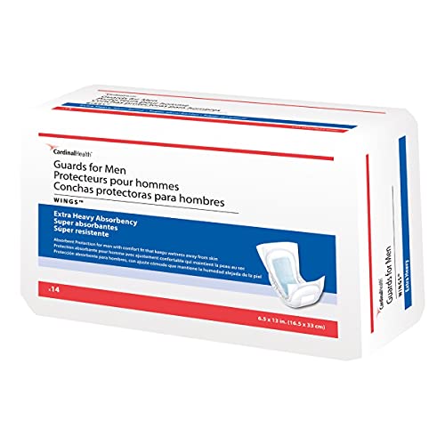 Cardinal Health SureCare Wings, Incontinence Guards for Men, 6.5" x 13" | 14 Count