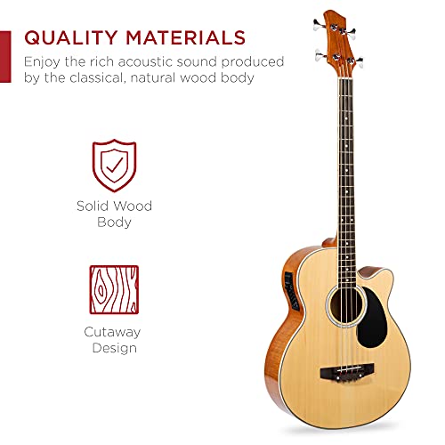 image for Best Choice Products Acoustic Electric Bass Guitar, Full Size 4 String