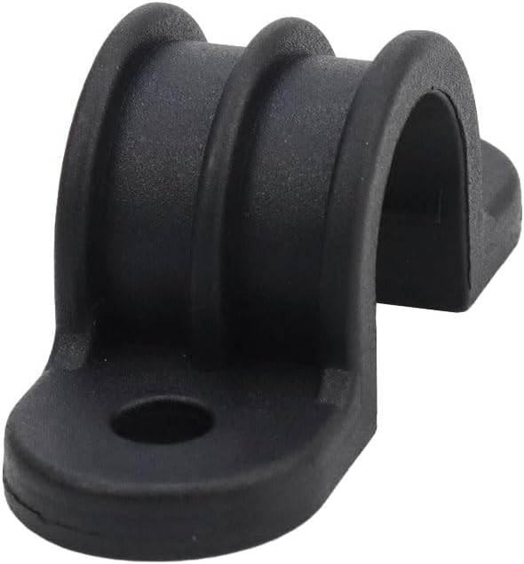 10pcs 3/4 Inch PVC Pipe Straps U Shape Plastic Conduit Pipe Strap Clamps 2 Holes Pipe Clips Black Conduit Clips for Pipe Tube Cables (19mm)