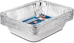 Large Disposable Aluminium Foil Trays Containers For Baking Roasting Broiling Cooking Food Storage & More Gastronorm Half Size Pans 32 x 26 cm Pack Of 10