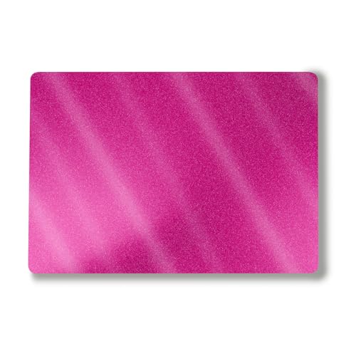 Glossy Glitter Laptop Skin Compatible with Surface Laptop 7 15" (2024) - Solid Hot Pink - Premium 3M Vinyl Protective Wrap Decal Cover - Easy to Apply | Crafted in The USA by MightySkins