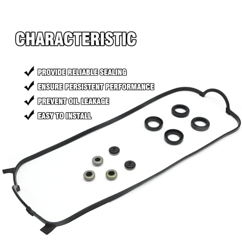 Image of 12030-P0A-000 Engine Valve Cover Gasket Set Replacement for Honda Accord EX 2.2L F22B1 1994 1995 1996 1997 Replaces 12342-P8A-A00 12030P0A000