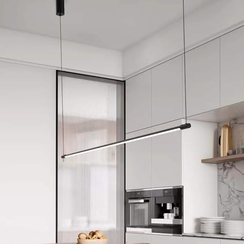 Lámpara Colgante Tira Larga LED que Elimina Sombras en Comedores y Cocinas Modernas