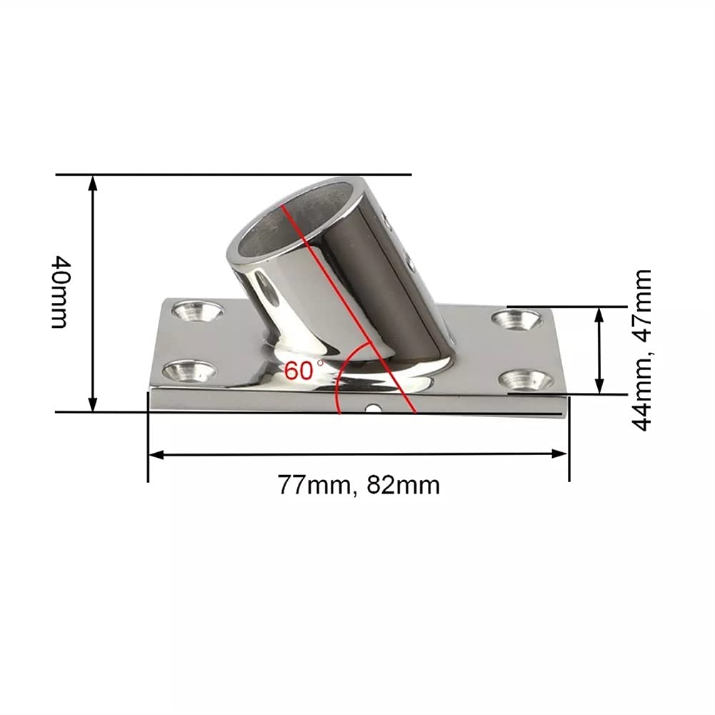 Lot De 2 Raccords De Rampe En Inox 316 – Diamètre 25 Mm, Hauteur 56 Mm, Qualité Marine, Pour Bateau Et Yacht