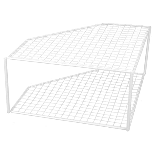 Artibetter Multi-function Corner Pan Organizer Shelf with Rounded Edges Compact Kitchen Cabinet Rack for Pots Bowls and Utensils Convenient Space-saving Storage for Sink and Countertop