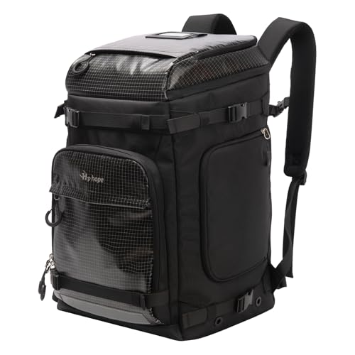 Hp hope Skischuhtasche mit Helmfach Skisack Skirucksack mit Helmtasche Skitasche Schlittschuhtasche für Skihelm Skistiefel Schlittschuhe Snowboard Rucksack Wandern Camping Beigsteigen 70L