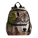 Mochila Mochila lobo animal feroz Bolsa de viaje para guardería preescolar