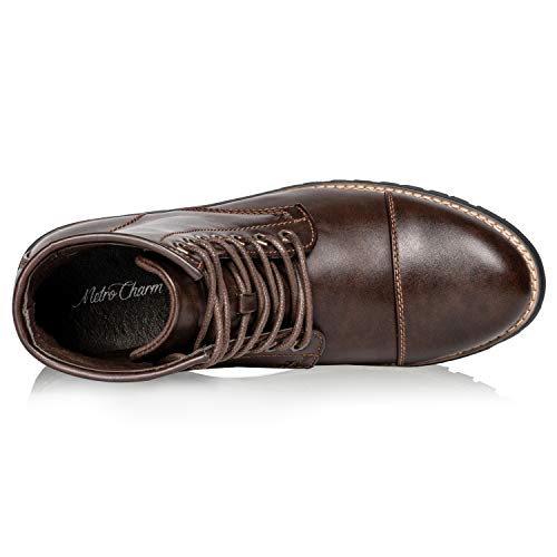 Metrocharm MC301 Men's Lace Up Cap Toe Formal Dress Casual Fashion Boots (12 D(M) US, Brown) - Thumbnail 4