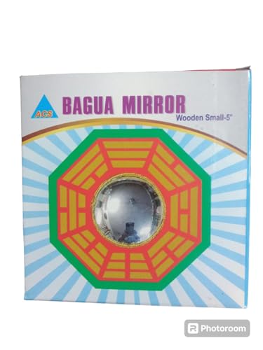 Image of Wood Acupressure Bagua Octagonal Mirror For Vastu Feng Shui Convex Bagua Mirror Positive Energy,Protection Wall Door Hanging For Home&Office (Multicolor,5 Inch) (Referred By Vastu Expert)