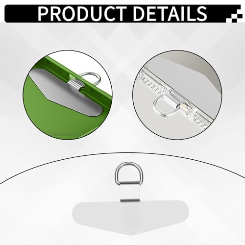 CYXZMYA 2 Stück Edelstahl Handykette Universal Pads,Ultradünne Robuste Halterung Mit Metallring, Diebstahlschutz Anti Verlust Für Alle Smartphones,Multifunktional mit Starker Haftkraft