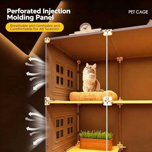 Jaula para gatos con inodoro para solucionar falta de espacio interior en 3 niveles grandes 5