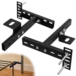 Long Headboard Bracket Adjustable Bed Base Bed Extra Thick Steel Universal Kit Heavy Duty No Noise No Wobble Easy Install Black Compatible Queen King Full Twin