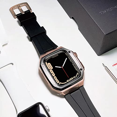 Bracelet Apple Watch 45mm modification acier caoutchouc silicone iWatch