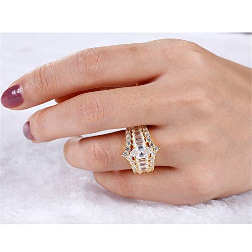 Jeulia 1.5 Carat 3 PC Marquise Cut Wedding Set Women 18K Gold Plated Engagement Rings 925 Sterling Silver Promise Band Rings Anniversary with Jewelry Gift Box2
