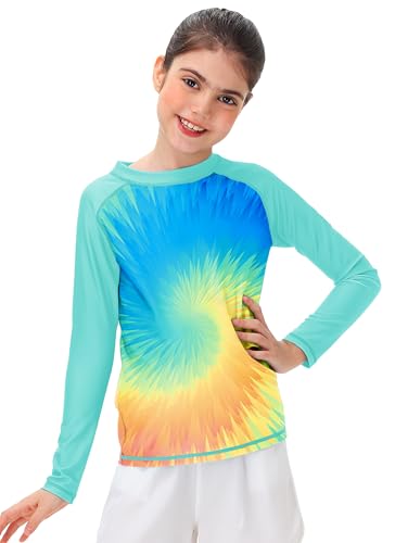 Image of Remimi Unisex Kids Rash Guard Long Sleeve SPF 50+ Tie Dye Sun Shirt 3-12 Years