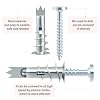 240pcs Zinc Self-Drilling Drywall Anchors, Anchor and Screw Combination with Cross Groove Drill Bit, Heavy Duty Metal Wall Anchors with Self-Tapping Screws