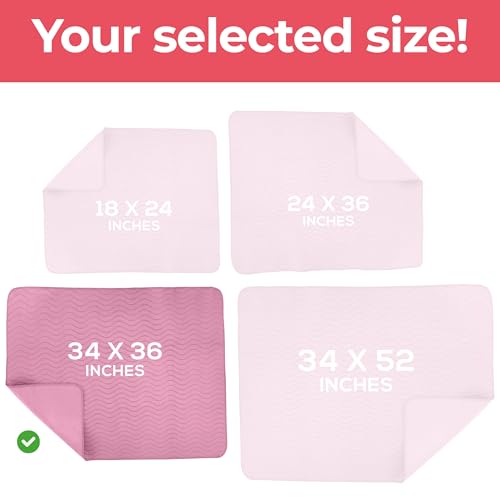 Image of 4 Pack Waterproof Reusable Heavy Absorbency Incontinence Bed Pads 34 inchx36 inch