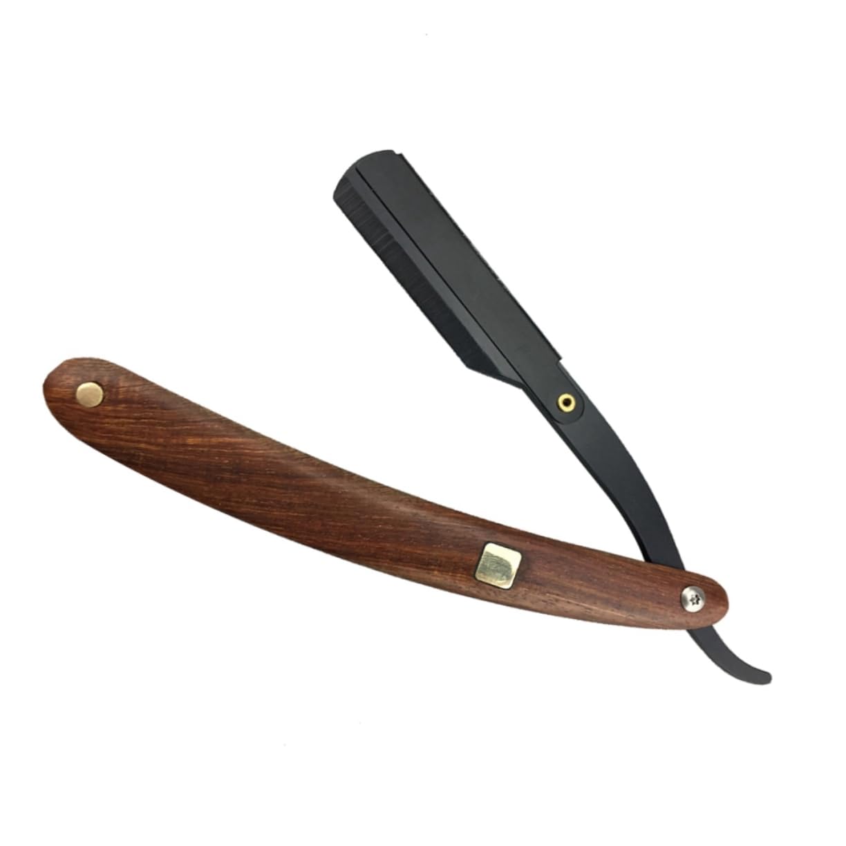 Healvian 2pcs Vintage Metal Shaving Razor for Men Chic Wooden Handle Straight Barber Razors Manual Hair Shaper for Salons and Home Use for Beard and Sideburns