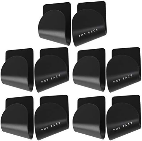 Hemoton 5 Pairs of Wall Mount Pot Lid Organizers Racks Plastic Pot Lid Storage Racks Holders 6.5x5x4.5cm(Black)