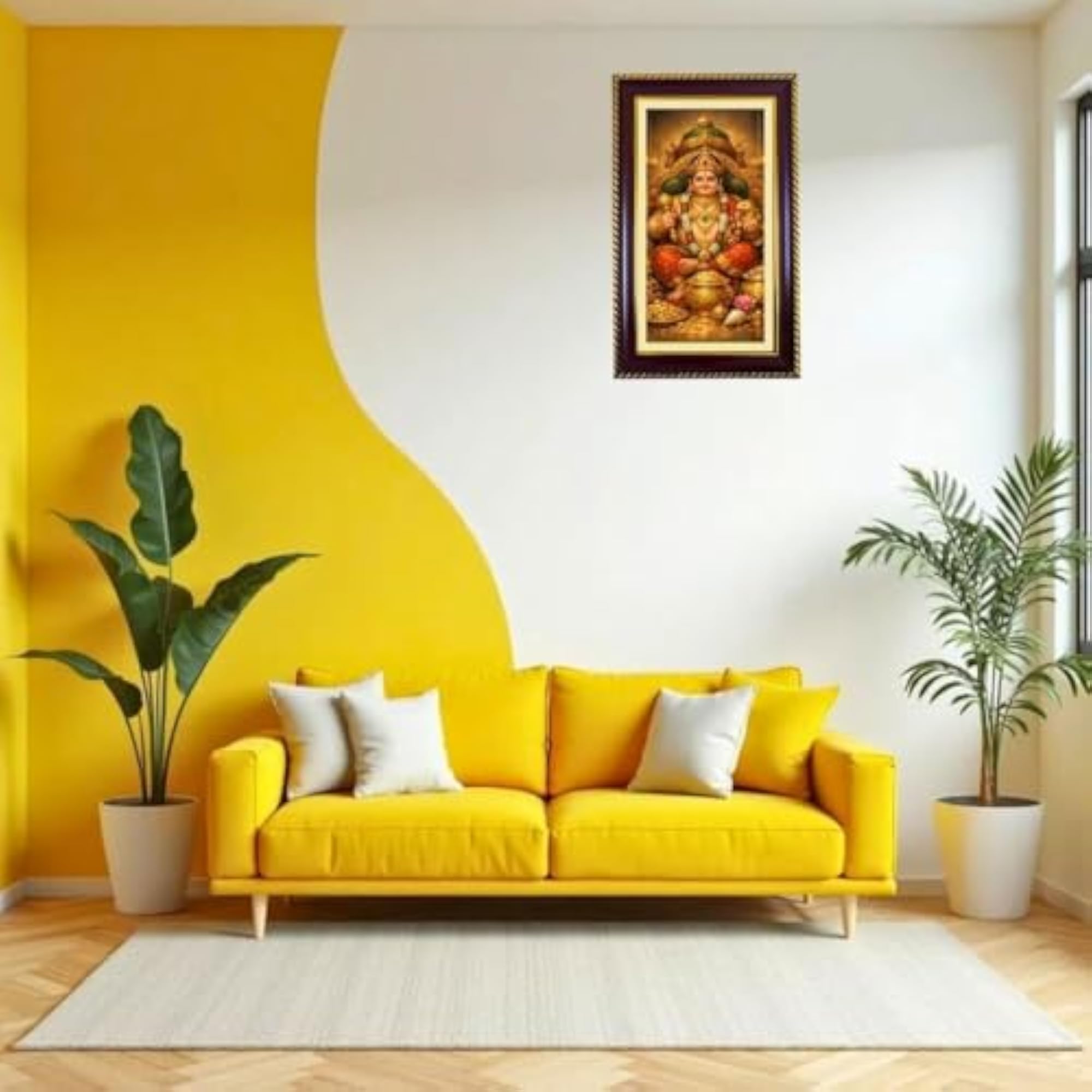 Lord Kubera Photo Frame, Decorative Hindu God Frame