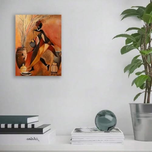 Peinture sur toile femmes africaines grand format pour masquer mur vide - 3