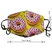 WUXEKZO Adults Boys Girls Warm Protective Masks Fashion Scarf Anti Dust Windproof Mouth Cover, Cartoon Donut Yellow Mouth Decoration for Sports Travel Hiking