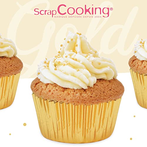 ScrapCooking - Lot de 48 Caissettes Dorées pour Cupcakes & Muffins - Décorations Étuis Tasses en Papier pour Pâtisseries - Caissettes de Présentation - Couleur Or - 5068 – vue 8