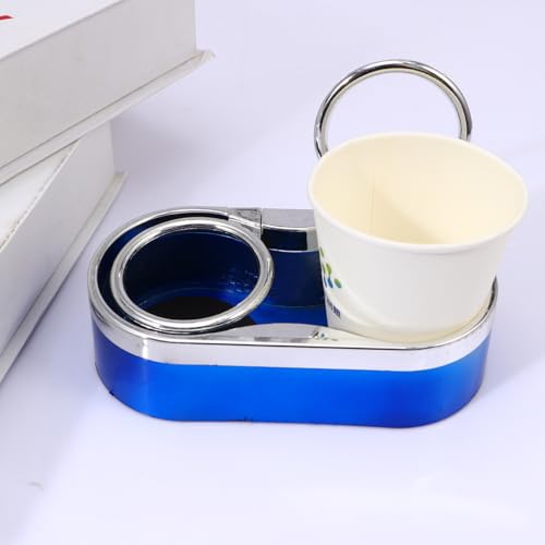 Portavasos doble multifunción para auto color azul miniatura 5