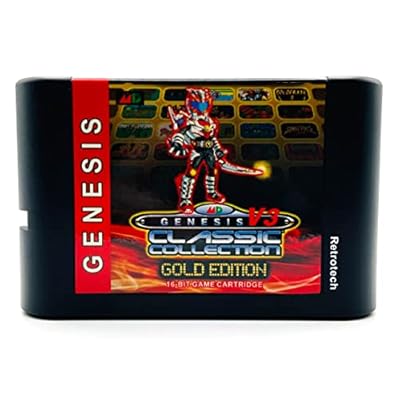 Retrotech 1500 In 1 Game Cartridge Gold Edition For Sega Genesis Console - Includes Retrotech Printed Instructions