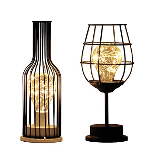 LED-bureaulamp wijn Cup tabel licht industriële metalen smeedijzeren lamp moderne Home decoratie wijn glas decoratieve… - Afbeelding 8