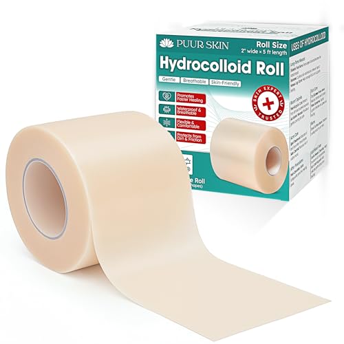 Hydrocolloid Roll 2in × 5ft – Medical Grade Bandages & Patch Tape for Wound Care, Pimples, Acne, Blisters & Burns | Flexible Waterproof Pimple Patch Roll Dressing