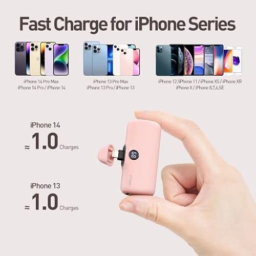 Iwalk Linkpod Portable Charger 4800Mah Power Bank Pd Fast Charging Small Docking Battery With Led Display Compatible With Iphone 14/14 Pro Max/13/13 Pro Max/12/12 Pro/11/X/8/7/6,Pink #TOP2