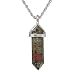 Natural Dragon Blood Jasper Gemstone Hexagonal Pointed Reiki Chakra Pendant Necklace 20" High-Grade Iron Gift Box