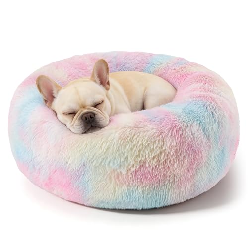 Image of Donut Dog Bed for Medium Dogs Calming Round Washable Medium Sized Dog Bed
