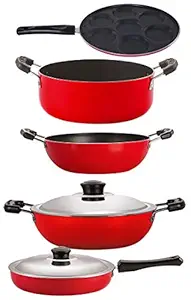 Nirlon 2 Layer Coated Non-Stick 5 Piece Aluminium Pots and Pans Cooking Utensils Combo Set Offer