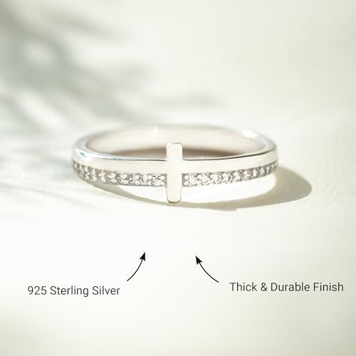 STORYJEWELLERY Cross Rings for Women, Purity Ring, 925 Sterling Silver Rings, Christian Ring, Christian Jewelry for Women, Confirmation Gifts, Baptism Gifts4