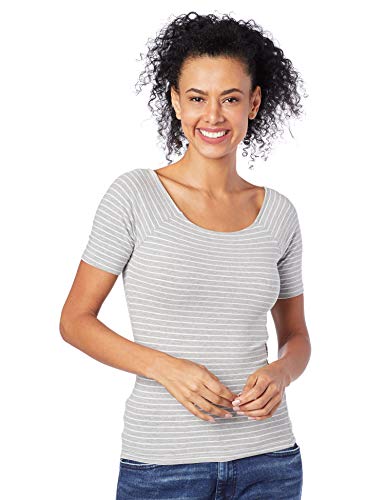Blusa Listrada, Hering, Feminino, Cinza/Branco, XXG