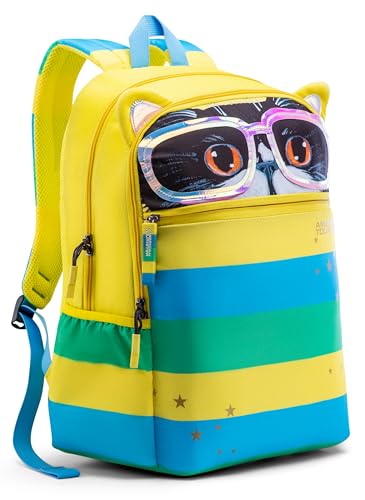 Image of American Tourister Smoodle+ | 30 Ltrs | 2 Compartments | Bottle Pocket | Ergonomic Padded Back Panel & Shoulder Straps | Kids Backpack | 1 Year International Warranty | Yellow