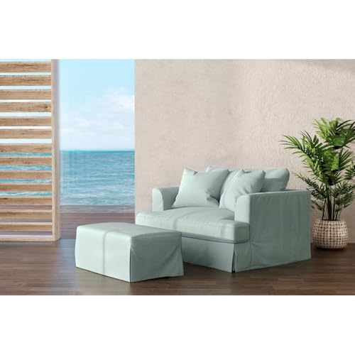 Sillón Plegable Tela Performance Azul miniatura 2