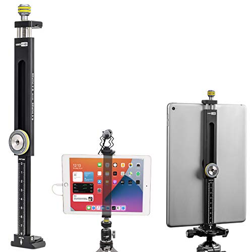 USKEYVISION Tablet Tripod Mount Clip for iPad Stand Holder Aluminum Bracket with Cold Shoe Tablet Mount （UVPA-C1）