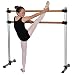 Traditional Real Wood Portable Double Freestanding 4 Foot Ballet Barre, Stretch/Dance Bar, 4 Feet Fitness Barre - 29 inch Base