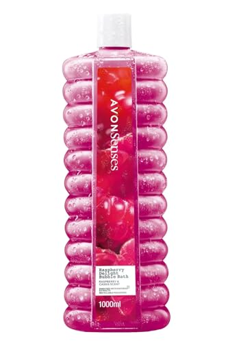 AVON Senses Espuma de Baño Raspberry Delight, Aroma de Frambuesa y Casis, 1000ml, Rosa