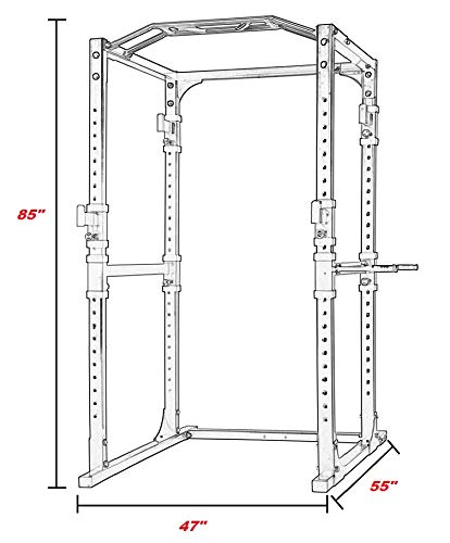 POWERT Power Rack Cage 2.75’’x 2’’ Gauge Steel Heavy Duty for Barbell Crossfit