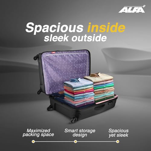 Image of ALFA by VIP Rhino Set of 2 Trolley Bag 55, 65cm | Hard Luggage| Smooth 4-Wheel Suitcase| Combination Lock with Secured Zip| Sturdy Push Button | 3-Year Warranty